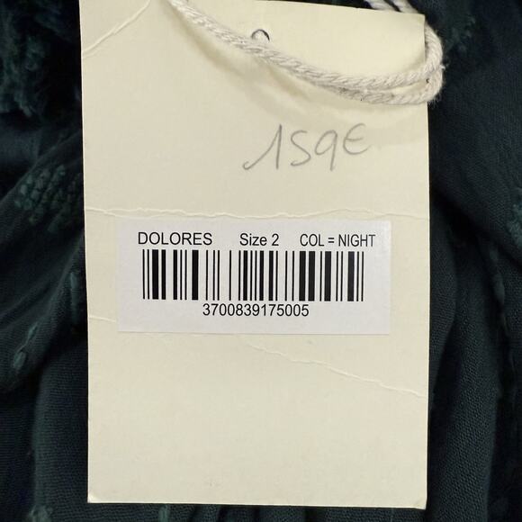 Wild DOLORES Shift Dress Size US 6 Emerald Green Smock High Neck Embroidered NEW - Picture 8 of 11